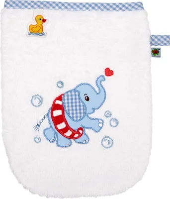 Produktbild von BabyGlück - Waschhandschuh Elefant, hellblau