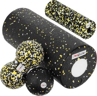 Produktbild von 5-in-1 Crossfit Massageset, EPP-Rollball - gelb