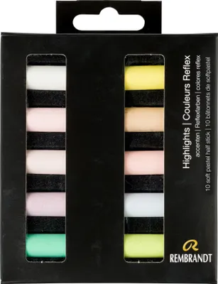 Produktbild von Rembrandt Set weiche Pastelle, Highlights | 10 Pastelle in halber Größe