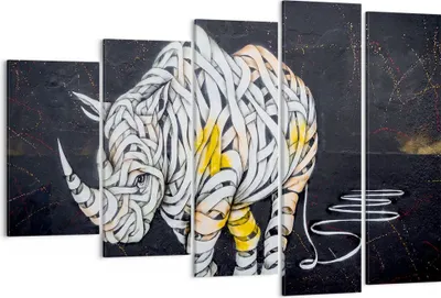 Produktbild von Bild auf Leinwand - Leinwandbild - Nashorn modern - 150x100cm - Wand Bild - Wanddeko - Wandbilder - Leinwanddruck - Bilder - Kunstdruck - Wanddekoration - Leinwand bilder - Wandkunst - EG150x100-3706