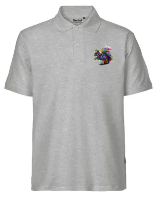 Produktbild von Huuraa Herren Polo Shirt Eichhörnchen Colorful S Sport Grey Bio Baumwolle Fairtrade Poloshirt Geschenkidee