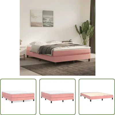 Produktbild von The Living Store Bettgestell Rosa 140x200 cm Samt