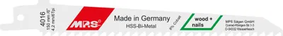 Produktbild von MPS Bi-Metall-Säbelsägeblatt gefräst und geschränkt Gesamtlänge 150/verzahnte Länge 130mm, Zahnteilung 4,2mm : 150 mm : 4,2 mm Ausführung: 150 mm Zahnteilung: 4,2 mm