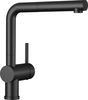 Produktbild von Blanco Hochdruck Armatur LINUS-S, Sonderfarbe schwarz, matt, ausziehbar 525807 -