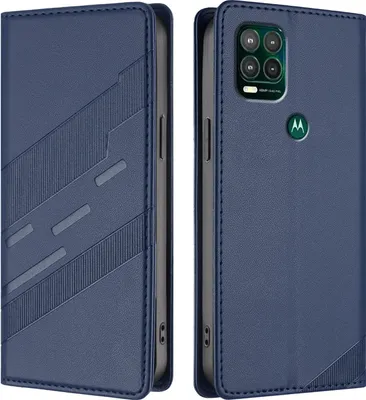 Image de Etui pour Motorola Moto G Stylus 5G 2021, étui portefeuille en cuirPolyuréthaneavec fente pour cartes et fonction stand Blau