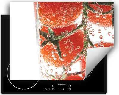 Produktbild von DarHaus Herdabdeckplatte 70x52 cm Anti Rutsch Matte Aufrollbar, wasser - Tomaten