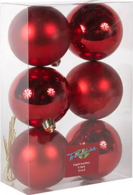 Produktbild von Trendline Weihnachtskugeln bruchfest, langlebig Ø 8 cm rot 6 Stück