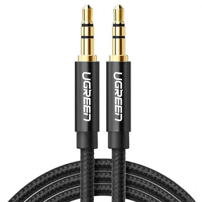 Produktbild von Ugreen AUX-Miniklinke 3,5 mm Stecker-Stecker-Kabel, 2 m - Schwarz