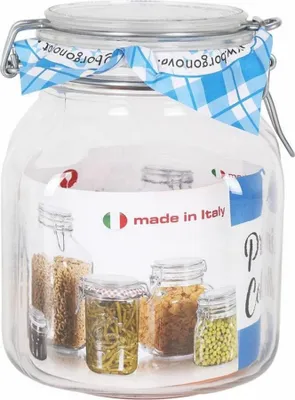 Obrázek produktu pro Skleněná dóza Borgonovo 33211 Vzduchotěsná průhledná 1,7 l 12 x 12 x 17 cm (6 kusů)