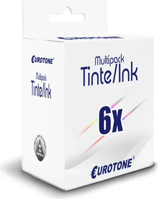 Produktbild von 6x Eurotone Tintenpatrone Alternative für HP 901XL CC656AE Farbe Color / CC654AE Black Schwarz