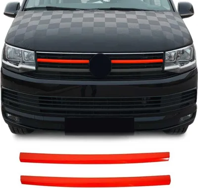 Obrázek produktu pro Mřížka chladiče pro VW T6 Transporter 2015-2019 Highline chromovaná červená 2x