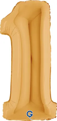 Produktbild von Karaloon goldener Ballon Zahl 1 aus aluminiumbeschichteter Folie
