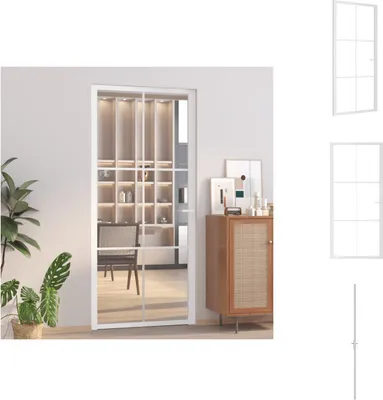 Produktbild von vidaXL Innentür 93x201,5 cm Weiß ESG-Glas und Aluminium -  Haustüren