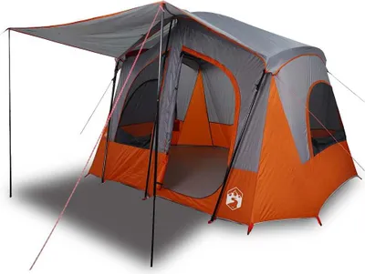 Produktbild von vidaXL Campingzelt 5 Personen Grau und Orange Wasserdicht