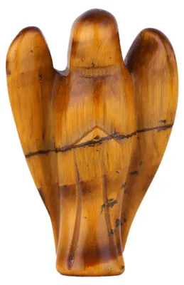 Produktbild von Morella Edelstein Tigerauge Engel Glücksbringer Schutzengel zum Mitnehmen 3,5 cm in Samtbeutel