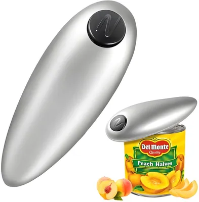 Produktbild von PolkaHome® Vossot Elektrischer Dosenöffner – Automatischer Ein-Touch-Öffner für runde Dosen, silber, 10 x 15 x 8 cm