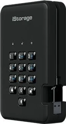 Obrázek produktu pro iStorage diskAshur 2, 4 TB, 3.2 Gen 1 (3.1 Gen 1), 5400 ot/min, Černá