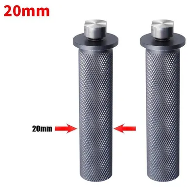 Obrázok produktu pre Pracovný stôl na spracovanie dreva – dorazové bloky – sada 2 kusy – pre 20 mm perforovanú dosku – hliníková zliatina – pre vodiace lišty a upínacie svorky pracovného stola