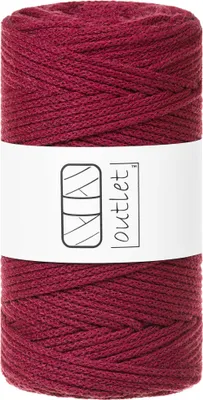 Produktbild von Weinrot Baumwoll-Flechtkordel 3mm 100m OUTLET