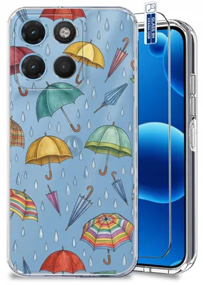 Productafbeelding van Beschermhoes voor Motorola G15 | G17 | Power – Herfstmotieven – Transparante hoes + beschermglas voor het scherm