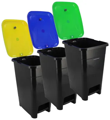 Obrázek produktu pro Sada 3 pedálových košů na třídění odpadu
