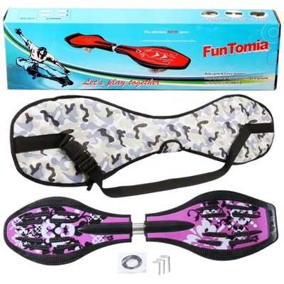 Produktbild von FunTomia® mit LED-Rollen - 1864 - Design lila Blume - Waveboard ORIGINAL
