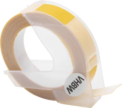Produktbild von vhbw 3D Prägeband-Schriftband-Kassette Ersatz für Dymo S0898160, 520108 für Etiketten-Drucker 3m x 9mm Weiß auf Gelb