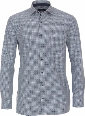 Produktbild von CASAMODA Herren Businesshemd Langarm Kent Comfort-Fit Druck Blau  56