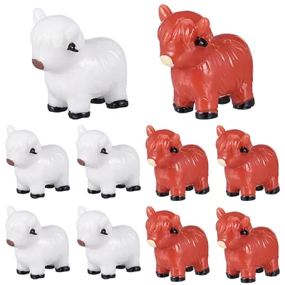 Produktbild von 10 Miniatur Kühe Figuren - Niedliche Gartenaccessoires zur Dekoration