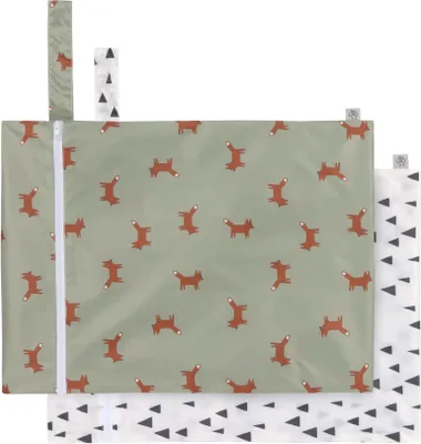 Image de LÄSSIG Sac de mouillage réutilisable pour enfant bébé 2 pièces/Wet Bag Little Forest Fox