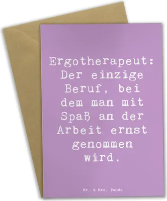 Produktbild von Mr. & Mrs. Panda Grußkarte Spruch Ergotherapeut Geschenk - Lavendeltraum - Grußkarten, Einfühlungsvermögen, Ergotherapie, vatertagskarte, Beruf, Berufsprodukte, Berufe
