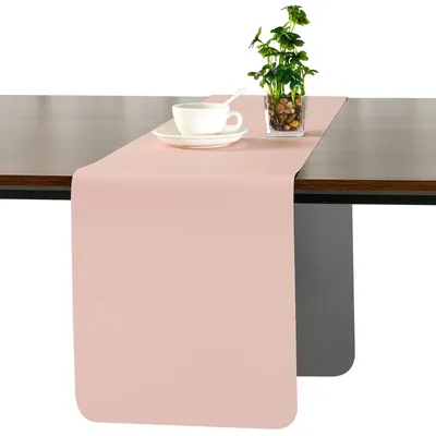 Image de Nappe en cuir, réversible, lavable, imperméable, de dimensions 30x150 cm, pour table à manger