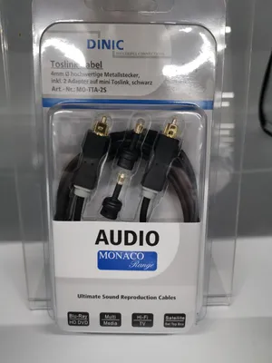 Produktbild von DINIC Toslink Kabel, Toslink, Männlich, Toslink, Männlich, 2 m, Schwarz