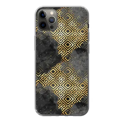 Produktbild von MuchoWow® Handyhülle Schutzhülle Hülle für iPhone 12 Pro Max Gold - Marmor - Muster Silikon Softcase Handy Hülle - Hartschale
