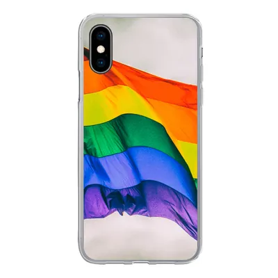 Produktbild von MuchoWow® Handyhülle Schutzhülle Hülle für iPhone X Foto einer Regenbogenflagge Silikon Softcase Handy Hülle - Handyhülle