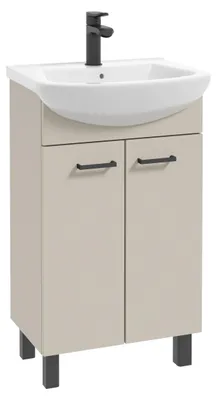 Zdjęcie produktu dla Szafka do Łazienki z Umywalką 50 x 40 cm Kaszmir Beżowy Matowa Stojąca