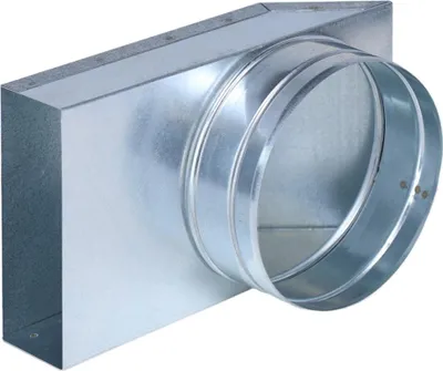 Produktbild von Flachkanal Übergang 90°, 150 x 50 mm auf Ø 150 mm