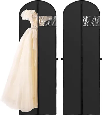 Produktbild von Brautkleid Tasche Set von 2, 180 x 60 cm, Staubdicht, Wasserdicht, Kleiderhüllen mit Griff