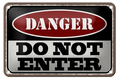 Produktbild von Blechschild Spruch 18x12cm Warning do not enter Betreten Verbot Schild