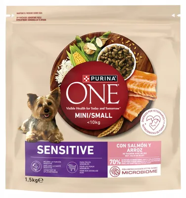 Obrázok produktu pre PURINA ONE MINI Dog Sensitive, losos a ryža, 1,5 kg - Suché krmivo pre malé plemená psov, s lososom a ryžou