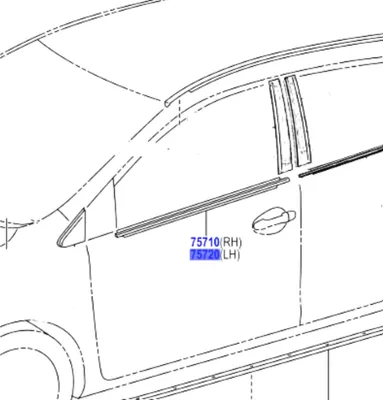Produktbild von TOYOTA Corolla Türscheibenabstreifer links vorne 75720-12880 OE