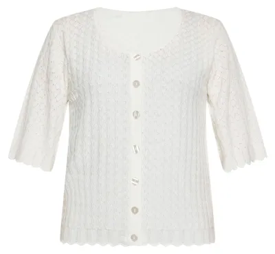 Immagine prodotto di ALBEE, cardigan da donna in lana bianca. Taglia: L