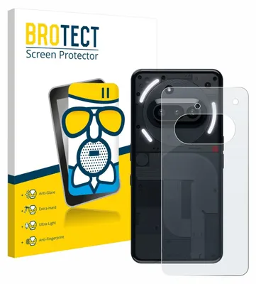 A product package for a screen protector is shown next to the screen protector itself and a smartphone.