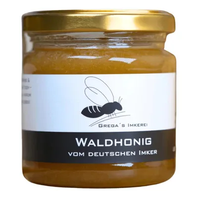 Produktbild von Waldhonig 250g aus Deutschland | Grega's Imkerei | Regionaler Honigtauhonig würzig-süß | Handgemacht & Schonend verarbeitet