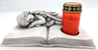 Produktbild von Grabdekoration MORA Buch - Grabschmuck - Gedenkdekoration - Grabgestaltung - Friedhofsschmuck - Grabverzierung - Trauerschmuck - Grabkerzenzubehör (ohne Kerze)
