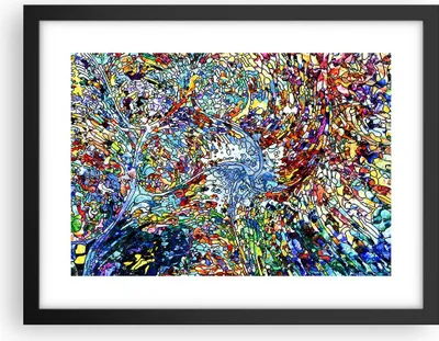 Produktbild von Gerahmtes Poster - Schwarzer Rahmen - Abstraktion modern - 40x30 cm - Wand Bild - Wanddeko - Wandbilder - Kunstposter - Wandposter - Bilderrahmen - Bilder - Kunstdruck - Wandbild - P2BAA40x30-4045