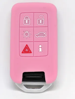 Produktbild von Auto Schlüssel Silikon Schutz Hülle Rosa kompatibel mit Volvo XC70 V70 S60 S80 Smartkey 6 Tasten KEYLESS SMARTKEY
