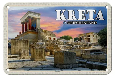 Produktbild von Blechschild Reise 18x12cm Kreta Griechenland Knossos Palast Schild