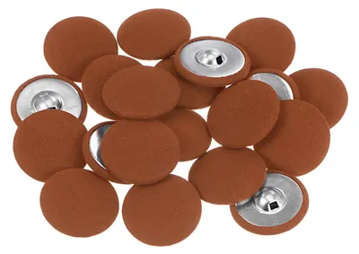 20 Knöpfe, 30 mm, Aluminium mit Stoffbezug, Orange