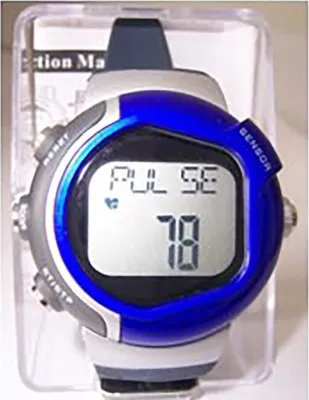Productafbeelding van Bodyline unisex polshorloge met hartslagmeter, inclusief batterijen, ideaal voor hardlopen, met 12/24-uurs tijdweergave, calorieënteller en hartslagmeting
